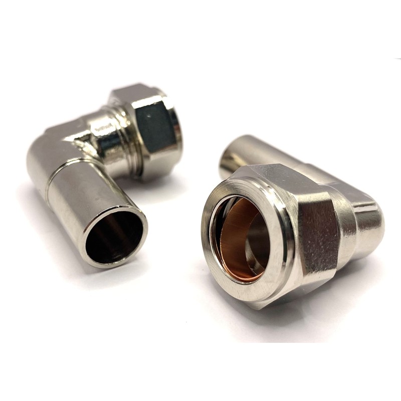 Greened House 90 Degree Elbow Radiator Valve 15mm (Pair) for