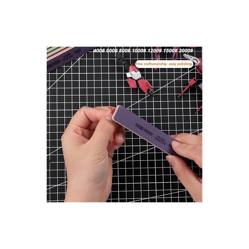 IRISFLY 6Pcs Sanding Sticks,Polishing Sticks Assorted,Model Hobby Making Tools,Metal and