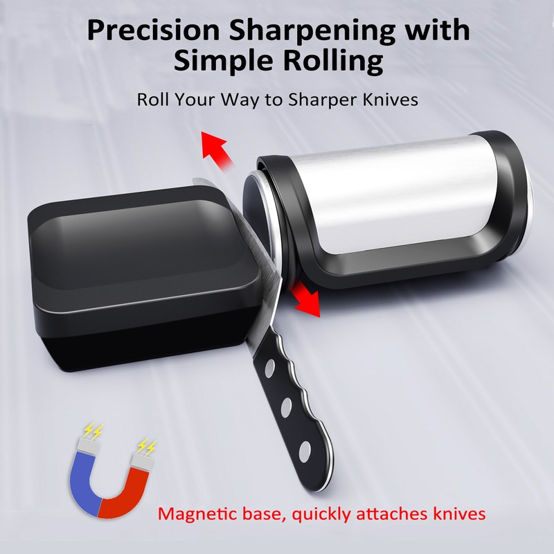 Rolling Knife Sharpener Kit Metal Knife Sharpening System with Magnetic