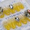 Yellow Glem Handmade Nail Tips - Almond S / 옐로우