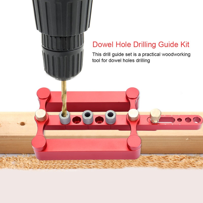 6/8/10mm Self Centering Dowelling Jig Dowel Hole Drilling Guide DIY