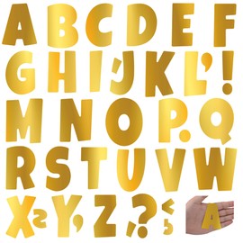 Bulletin Board Letters 144 PCS Large Gold Letter Stickers 12 Sheets Vinyl Self Adhesive Alphabet Sticker Set Poster Board Letters for Display Classroom School Mailbox Home Wall Decor (3 Inch, Gold)