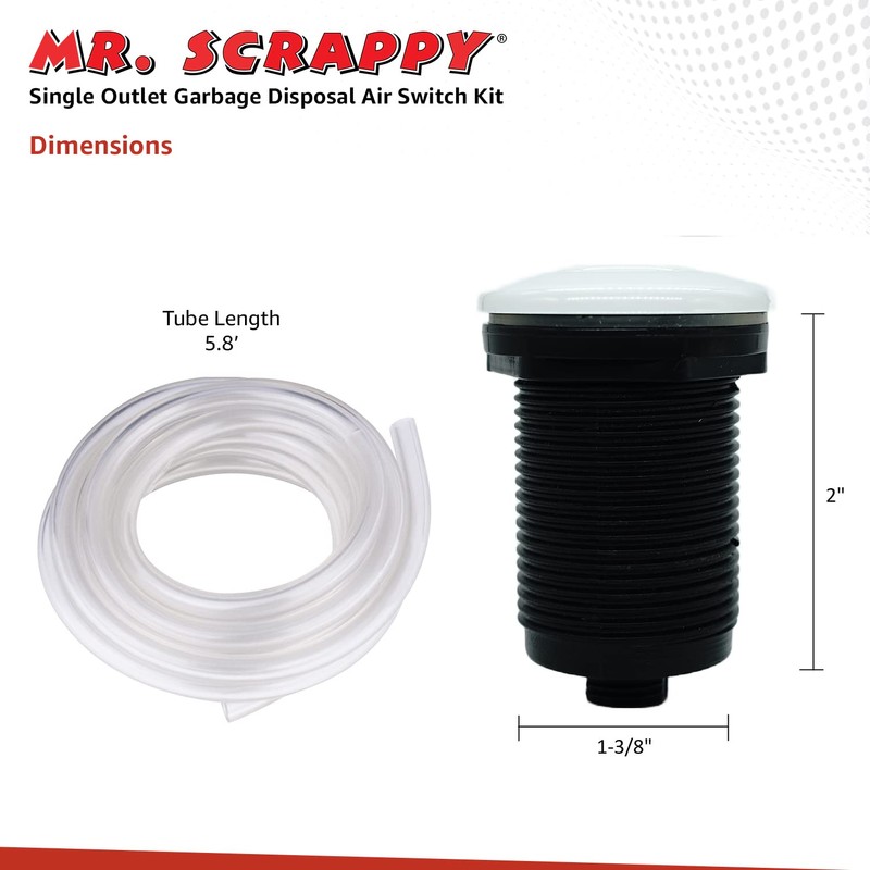 Mr. Scrappy 20-MSAS-65-WH Single Outlet Garbage Disposal Air Switch, Kitchen