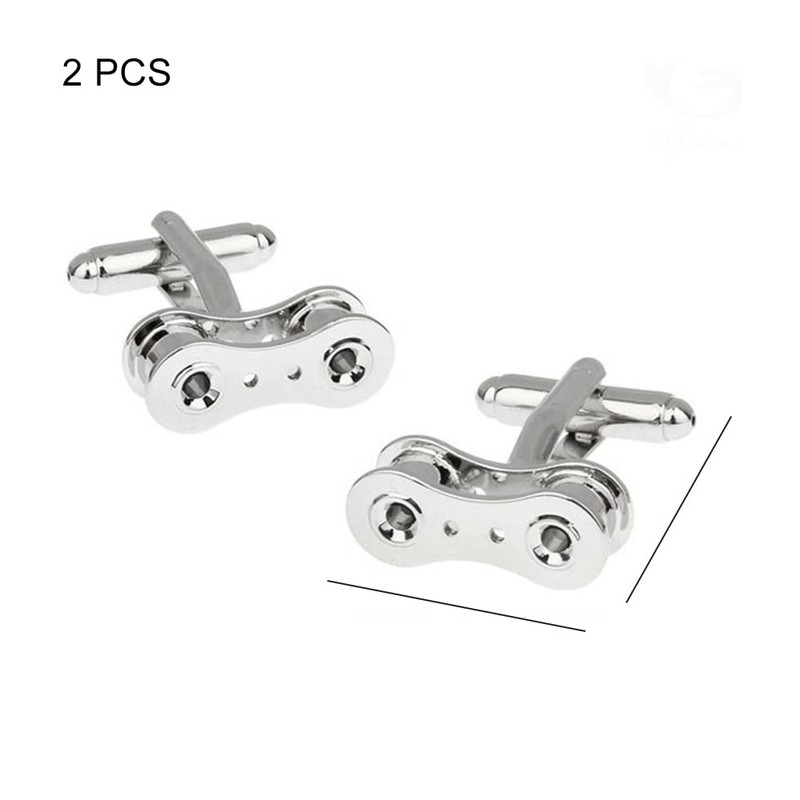 FFangBox,2 Pcs Cufflinks Bike Chain Cuff Links Copper Cuff Pins