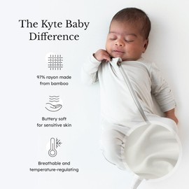 KYTE BABY Footies - Baby Pajama Suit with Zipper Closure, Soft Rayon made from Bamboo - Oat, 12-18 Months