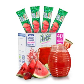 Klass Aguas Frescas | Drink Mix Strawberry Watermelon | Sugar Free! (40 Count Powder Stick Packs)