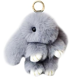 MBZRQKZS Bunny Keychain Soft Fluffy Rabbit Keychain Cute Colorful Rabbit Fur Pom Pom Key Rings for Women Pendant Accessories,Type 16