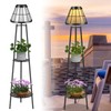 45.4'' Metal Outdoor Solar Floor Lamps 2 Pack, Waterproof Solar