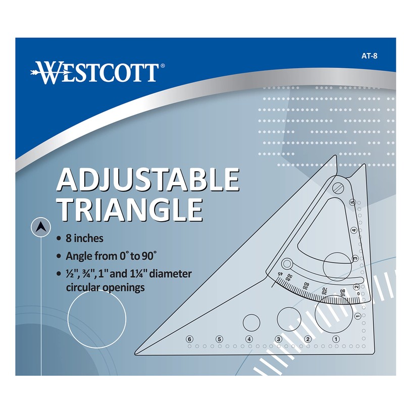 Westcott 8” Adjustable Triangle Scale, at-8