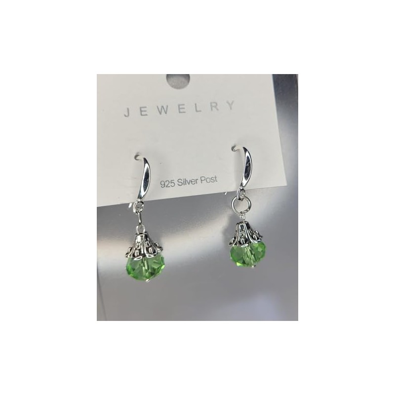 Sterling Silver earrings Green