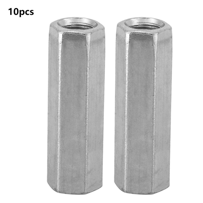 Coupling Nut, Akozon M8 Long Rod Nut 10pcs Metric Hex