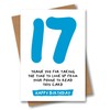 17th Birthday Card - Funny Joke for 17 Year Old