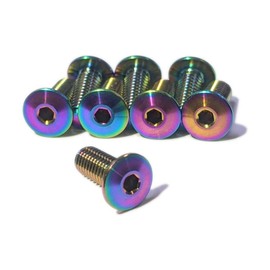 Terske Unique Ultra-Low Profile Oil Slick Titanium Bottle Cage Bolts