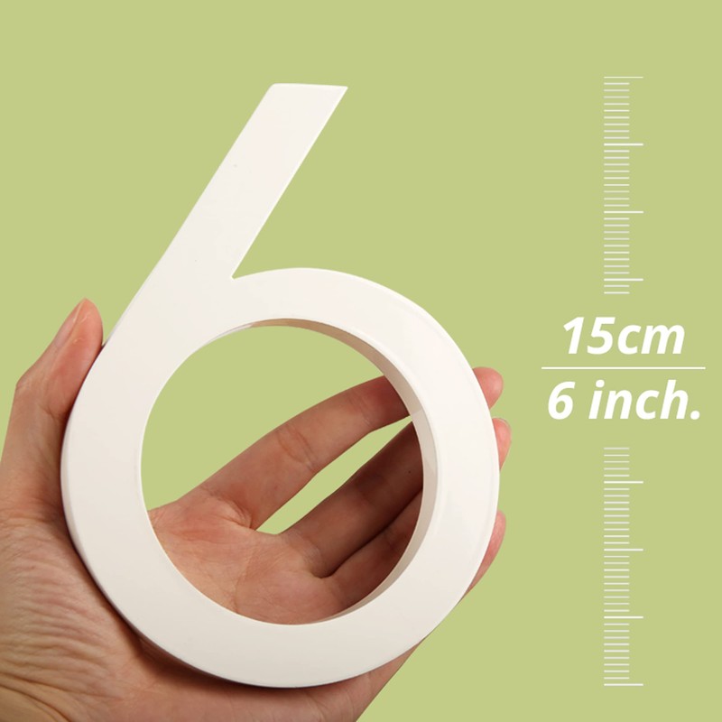 HASWARE Floating House Number 6 inch Stylish Door Numbers Alphabet