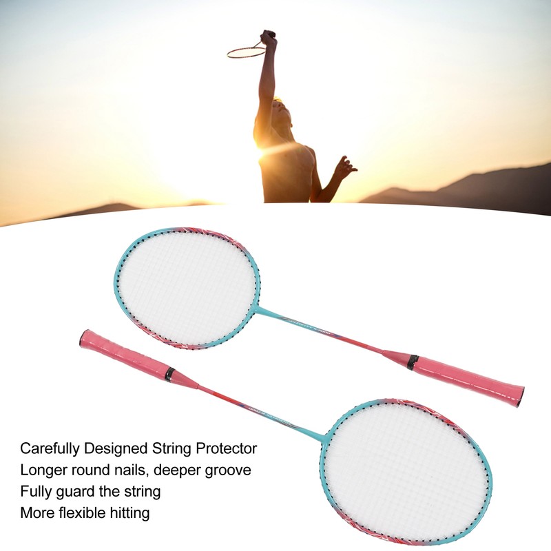 Badminton Racket Lightweight Portable Iron Alloy Frame Double Badminton Racquets