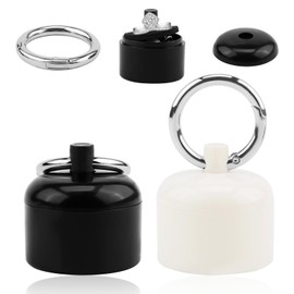 2 Pcs Portable Ring Holder Key Ring Sports Jewellery Storage Box Mini Jewellery Storage Box Travel Ring Box Jewellery Case Keychain Container for Earrings Rings Necklaces Ear Bud(Black + White)