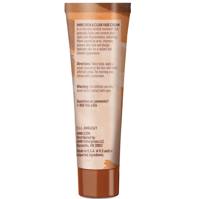 Ambi Even & Clear Fade Cream, Hydroquinone-free, Hyperpigmentation Treatment, Dark