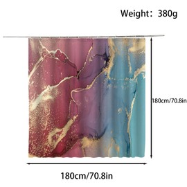 FAIRYGATE Extra Long Shower Curtain With Hooks Shower Curtains Liner Waterproof Mildew-Free Bathroom Curtain B9018