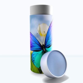 Tubos de dispersión de mariposas para cenizas humanas, urna de dispersión aprobada por la TSA y urnas biodegradables ecológicas para cenizas humanas y urna biodegradable para entierro en el mar