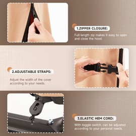 UPHYB Patio Parasol 600D Waterproof Outdoor Offset Umbrella Cover - Fits Cantilever Offset Umbrella 12-14 Feet