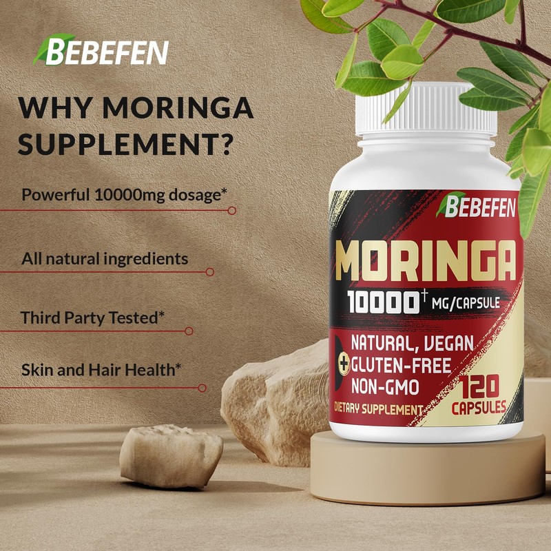 Moringa Capsules 10000mg Per Capsules, 120 Capsules 4 Month Supply