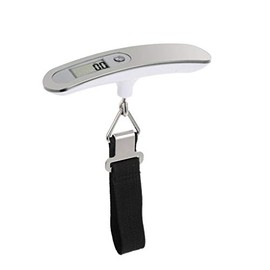 KAV Portable Digital Luggage Scale - 50KG/110 lb High Accuracy Travel Suitcase Weighing Scale with Tare Function and Energy Efficient Design for Home and Travel Use (Silver)