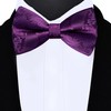GUSLESON Dark Purple Bow Tie Pocket Square Set for Wedding