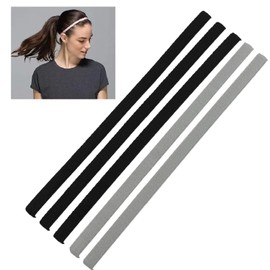 Headbands Headbands for Women Kids Slim Sports Sweatband Running Soccer Yoga Face Wash Lightweight Elastic Mens Headband (3 Black+2 Gray)