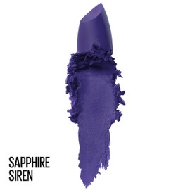 Maybelline Color Sensational Lipstick, Lip Makeup, Matte Finish, Hydrating Lipstick, Nude, Pink, Red, Plum Lip Color, Sapphire Siren, 0.15 oz; (Packaging May Vary)