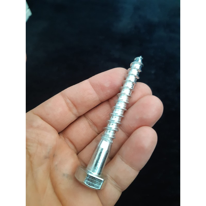 Coach Screws Hex Head Width 17mm Galvanised Zinc Plated Steel