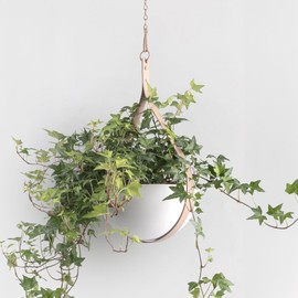 Hajia Waterdrop Shaped Hanging Planter, Metal Plant Hanger with Non-Detachable Pot, Hanging Plant Holder for Wall and Ceiling Decor.(No Plants and Drainage Holes) (Beige, Medium 1 Pack)