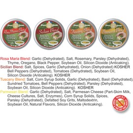 Dean Jacob's 9 pc. Collection with 4 Bread Dipping Tins, Saucers & Cold Pressed Olive Oil