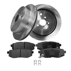 PM Auto Set of 6 Rear 290mm Brake Disc Rotors-Ceramic Brake Pad Kit Replacement For 2010-2014 Subaru Outback