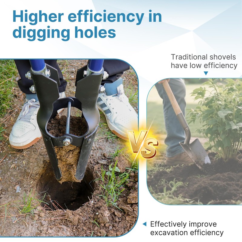 CGRNKT Post Hole Digger, 58 Inch Heavy Duty Manual Posthole