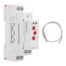 Temperature Control Relay LED Indicate High/Low Temperatures Monitor with Probe GRW8-01