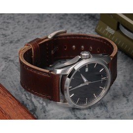 Soft Leather Watch Bands for Men, Horween Quick Release Leather Watch Strap Vintage Watch Replacement Wrap of 24mm