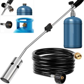 WOWMTN 1.2M BTU Propane Weed Torch Kit, Dual-Mode Hose, Safe Multi-Tank Design