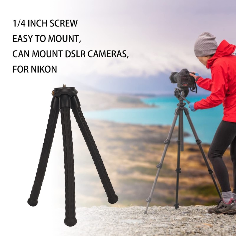 Phone Tripod Flexible,Octopus Flexible Robust Gorilla Tripod,Mini 1/4 Inch Screw