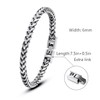 LUCKY2+7 Mens Bracelet - Stainless Steel Fold Over Clasp Franco