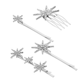 Ipetboom 4pcs Rhinestone Hairpins Metal Hair Clips for Women Girls Decorative Barrettes