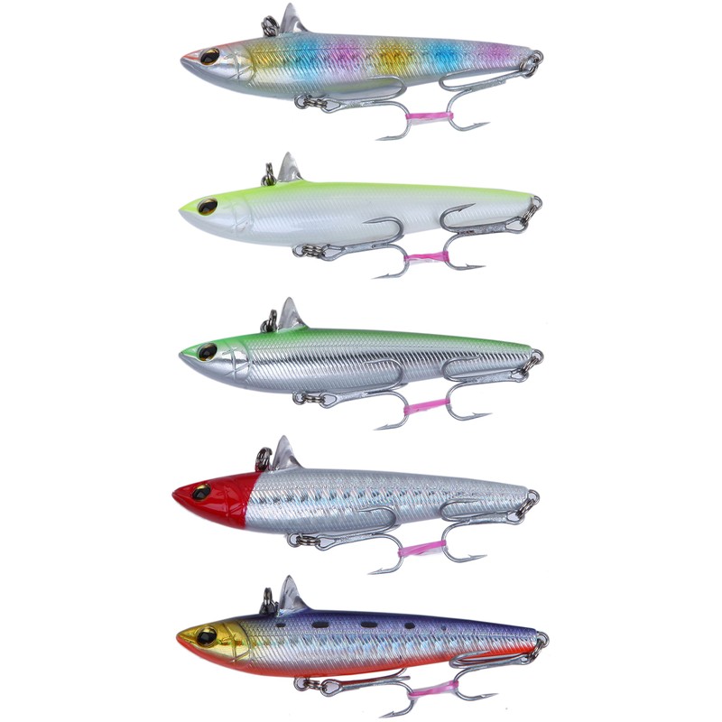 Sea Bass Sinking Vibration 16g 77mm Minnow Lure 5-Piece Set