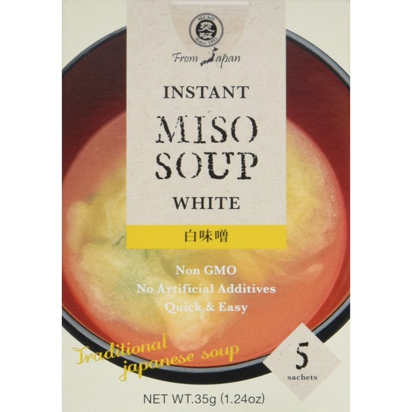 Muso From Japan Instant Miso Soup, White, 5 Servings, 1.24 Ounce total (Pack of 1)