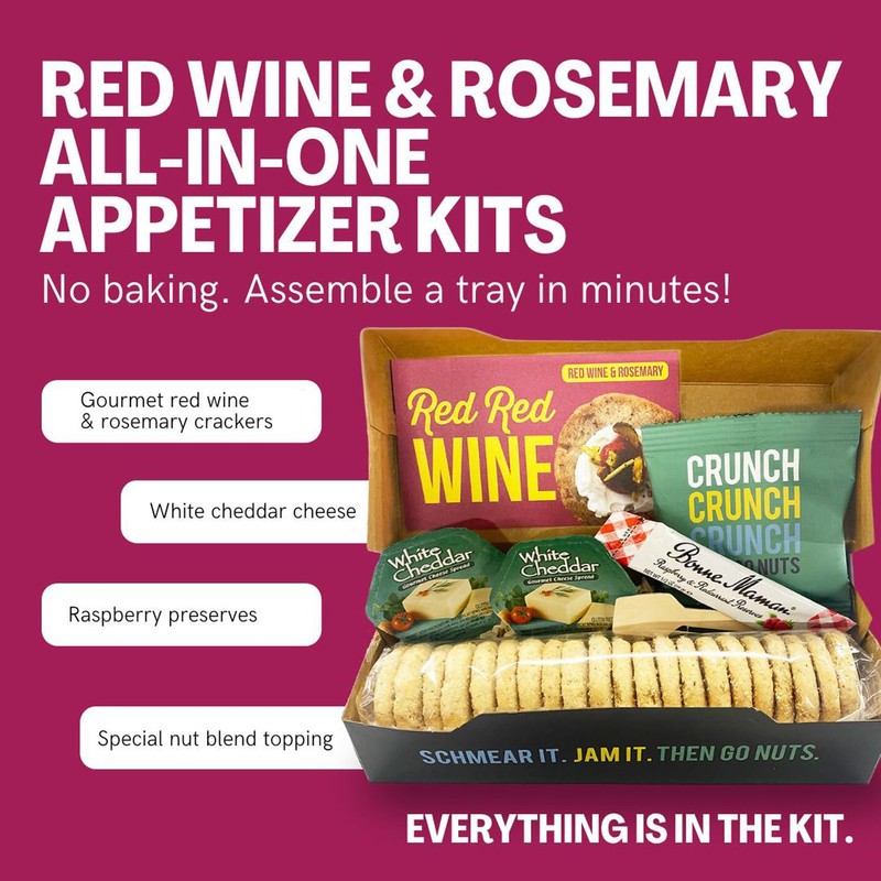 Crackerology Red Wine & Rosemary Gourmet Artisan Snack Kits, 20