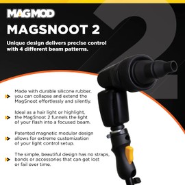MagSnoot 2 Light Modifier by MagMod | Photography Lighting Flash Modifier | Magnetic Snoot Light Diffuser Attachment | New and Improved Features | Lightweight Light Control