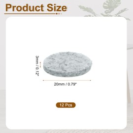 uxcell Round Felt Furniture Pads, 12Pcs 0.8" Dia x 0.12" Thick Adhesive Backed Felt Non-Slip Anti-Scratch Felt Pads Chair Leg Protectors for Protecting Hardwood Floor, Gray