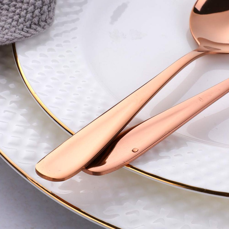 Buyer Star Bouillon Spoon Sets, 7-Inch Round Soup Spoons, Stainless