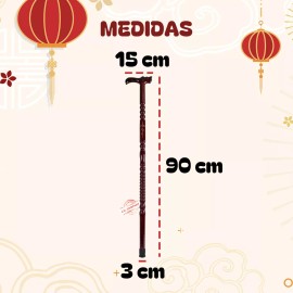 J.H. Company Baston De Madera Cabeza Dragon Tradicional Chino Ba-559 Ic*