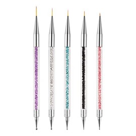 Sularpek Nail Art Brushes, 5 Pieces Nail Design Brushes, Nail Art Dotting Tools, Nail Art Liner Brush, for Nail Polish, Dotting, Fine Painting, DIY