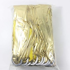 50PCS Spandex Chair Sashes Bows Elastic Chair Bands with Buckle Slider Sashes Bows for Wedding Decorations (Gold)