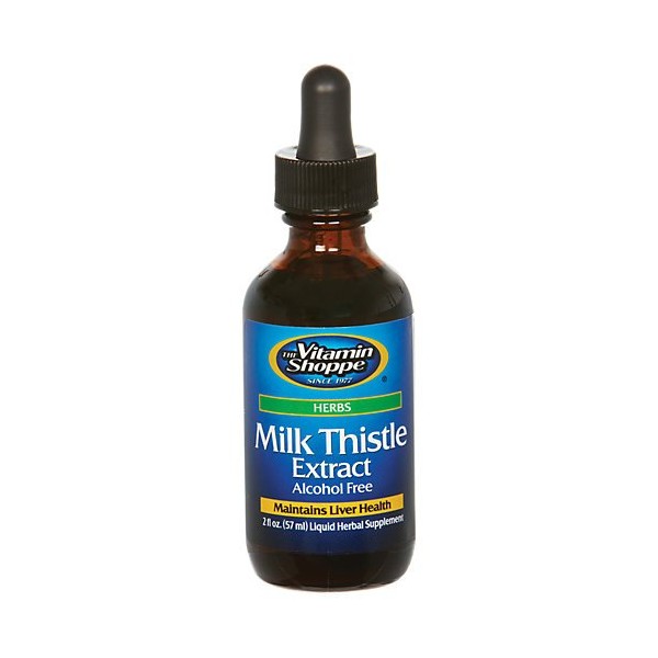 The Vitamin Shoppe Organic Milk Thistle Extract 1,000MG (Silybum Marianum), Alcohol Free, Herbal Supplement That Supports Liver Health, Cleanse Detox (2 Fluid Ounces Liquid)